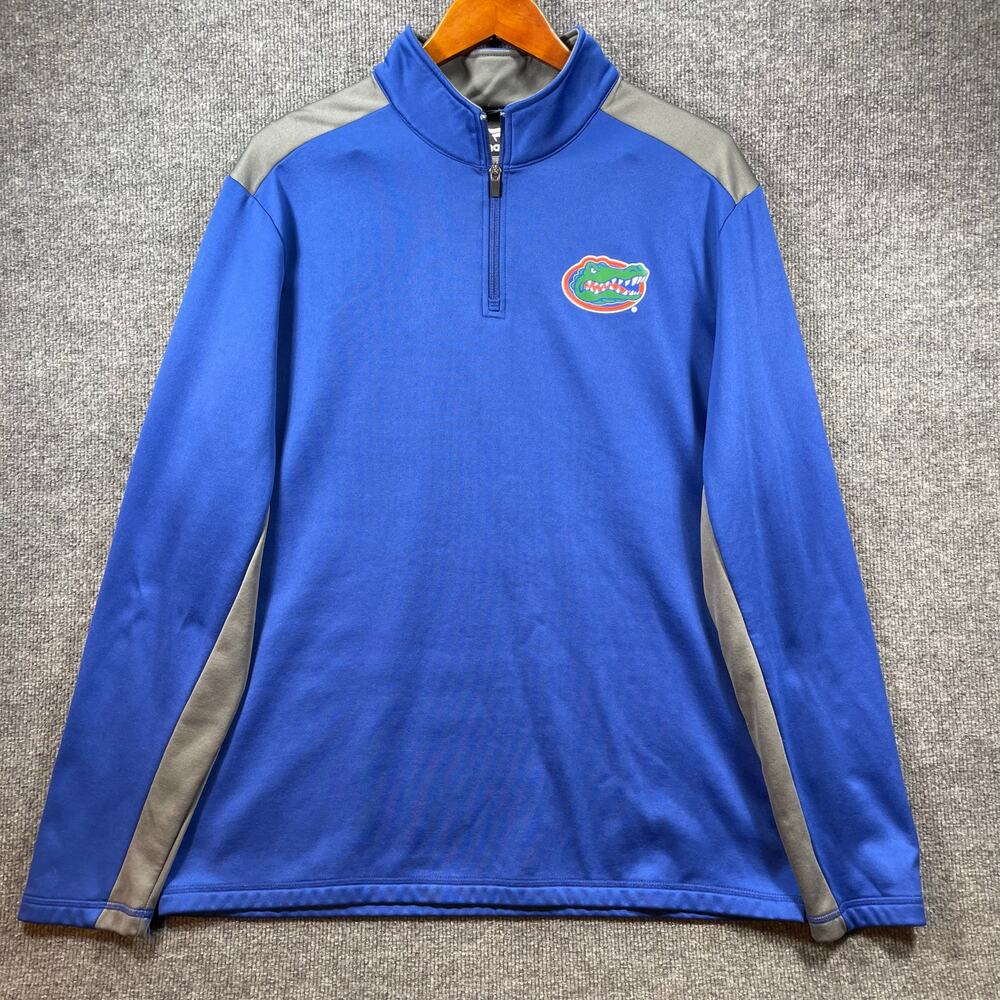 Fanatics Florida Gators 1/4 Zip Fleece Pullover Men's XL Blue/Gray NCAA Football
